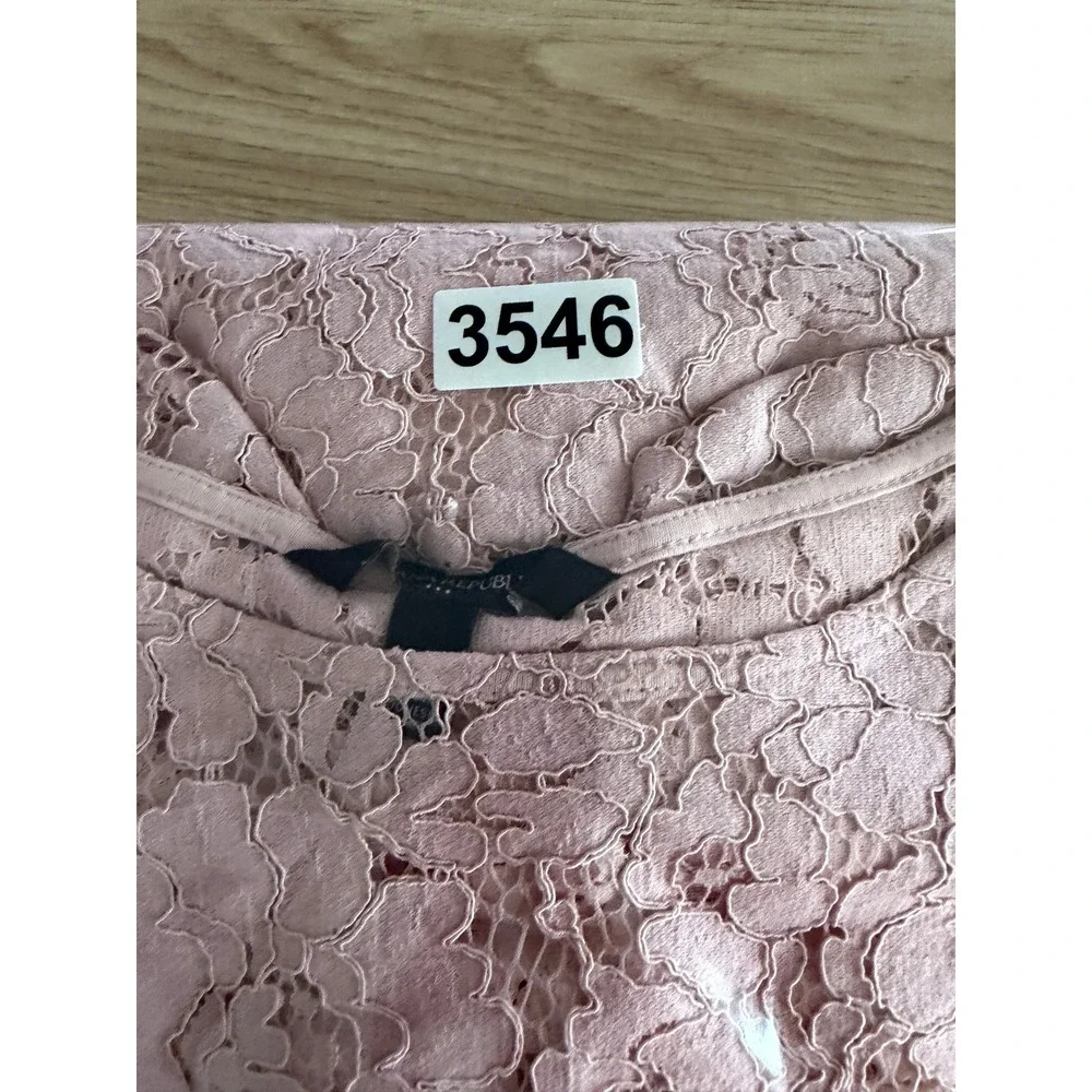 Banana Republic Sheer Lace Blouse Size M Blush Pink Romantic Victorian Feminine - Picture 8 of 8